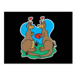 kangaroos in love postcards