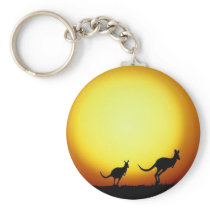 Kangaroos in the Australian Outback Key Chains
