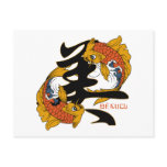 Kanji Koi Fish Beauty postcards