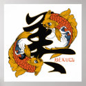 Kanji Koi Fish Beauty Poster posters