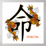Kanji Koi Fish Destiny Poster posters