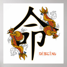 Kanji Koi Fish Destiny Poster