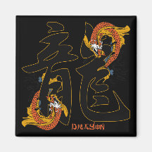 Kanji Koi Fish Dragon Refrigerator Magnets