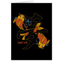 Kanji Koi Fish Dream Greeting Card