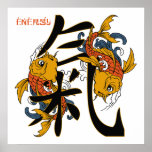 Kanji Koi Fish Energy posters