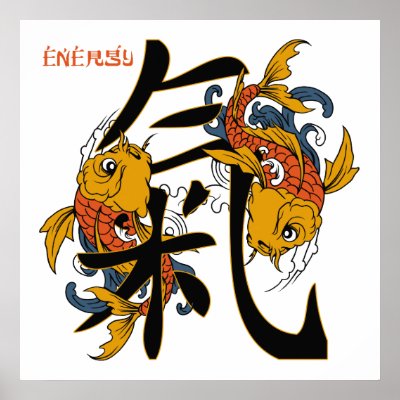 Kanji Koi Fish Energy Poster