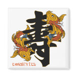 Kanji Koi Fish Longevity magnets