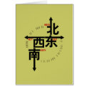 Kanji North South East West Card