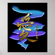Kanji Symbol for Love Art Poster