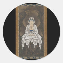 Kannon, Bodhisattva of Compassion c. 1500's Round Stickers