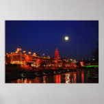 Kansas City Plaza Lights Under a Full Moon posters