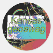 Kansas State Geocaching Supplies Stickers Geoswag