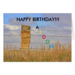 Kansas Stone Post Birthday CARD