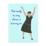 Karaoke birthday party invitations, postcards