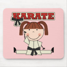 KARATE - Brunette Girl T-shirts and Gifts Mousepad