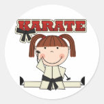 KARATE - Brunette Girl T-shirts and Gifts Round Sticker