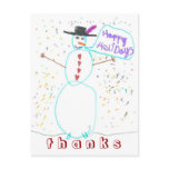 Karate Kat Graphics snowman thank-you postcards