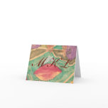 Karate Kat lovely leaves monogram notecard
