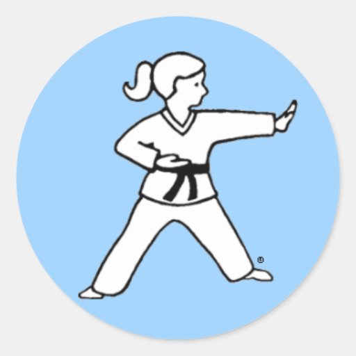 Karate Kid 4 light blue stickers Zazzle