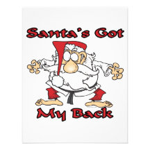 karate santas got my back funny cartoon custom invites