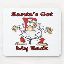 karate santas got my back funny cartoon mouse pad