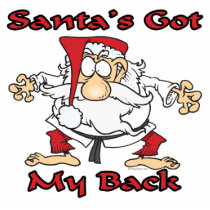 karate santas got my back funny cartoon acrylic cut out