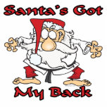 karate santas got my back funny cartoon photo sculptures