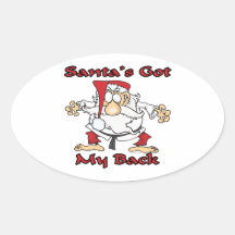 karate santas got my back funny cartoon sticker