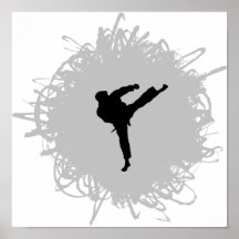 Karate Scribble Style Print