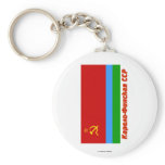 Karelo-Finnish SSR Flag with Name Key Chains