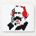 KARL MARX WITH HEADPHONES mousepads