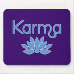 Karma in Blue with Lotus Flower Tshirt mousepads