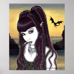 Katana Gothic Dragon Goddess Poster posters