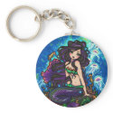 "Kathleen" Mermaid and Jellyfish Keychain