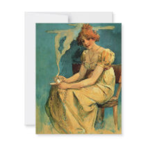 Kava By Alphonse (Alfons) Mucha ~ Art Nouveau Personalized Invitation