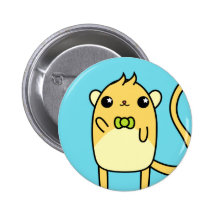 Kawaii Adorable Cartoon Brown Gerbil Button