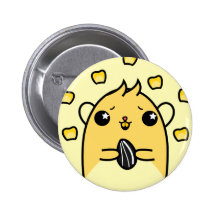 Kawaii Adorable Cartoon Gold Gerbil Button