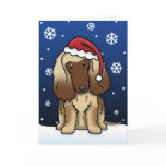 Kawaii Afghan Hound Christmas Card