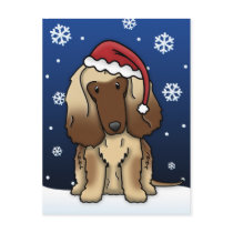 Kawaii Afghan Hound Christmas Postcard