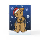 Kawaii Airedale Terrier Christmas Card