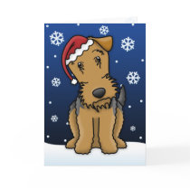 Kawaii Airedale Terrier Christmas Card