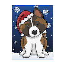Kawaii Akita Christmas Postcard