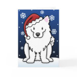 Kawaii American Eskimo Dog Christmas Card