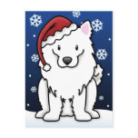 Kawaii American Eskimo Dog Christmas Postcard