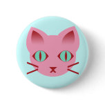 Kawaii Anime Kitty Cat Pink Teal Red buttons