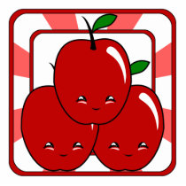 Kawaii Apple Basket (Boy) Photo Cut Outs
