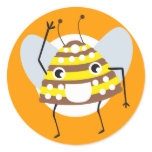 KAWAII BEE HIVE ROUND STICKER