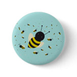 kawaii bee swarm and polka dots pastel blue button