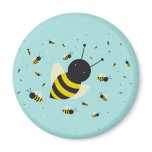 kawaii bee swarm and polka dots pastel blue magnet