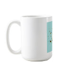 kawaii bee swarm and polka dots pastel blue coffee mugs